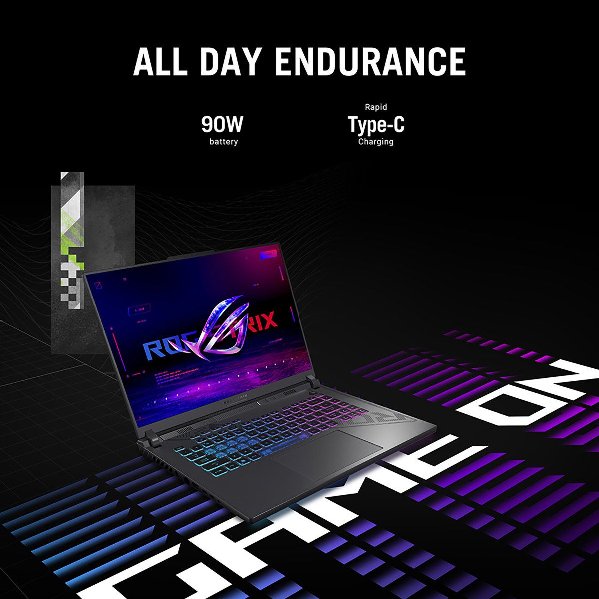 ASUS ROG Strix G16 G614JV-N3153W Intel® Core™ i7 i7-13650HX Laptop 40.6 cm (16") WUXGA 16 GB DDR5-SDRAM 1 TB SSD NVIDIA GeForce RTX 4060 Wi-Fi 6E (802.11ax) Windows 11 Home Black, Green, Grey - Image 15