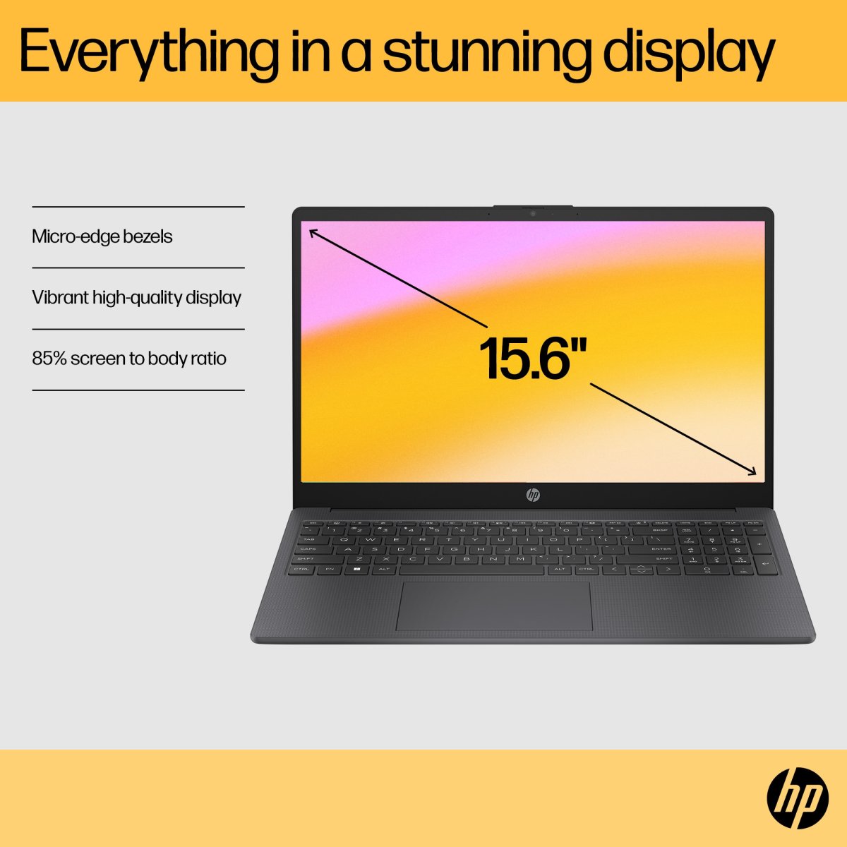 HP Laptop 15-fc0045na 15.6-inch FHD Ryzen 3 7320U 8GB 256GB SSD Windows 11 Home Jet Black - Image 10