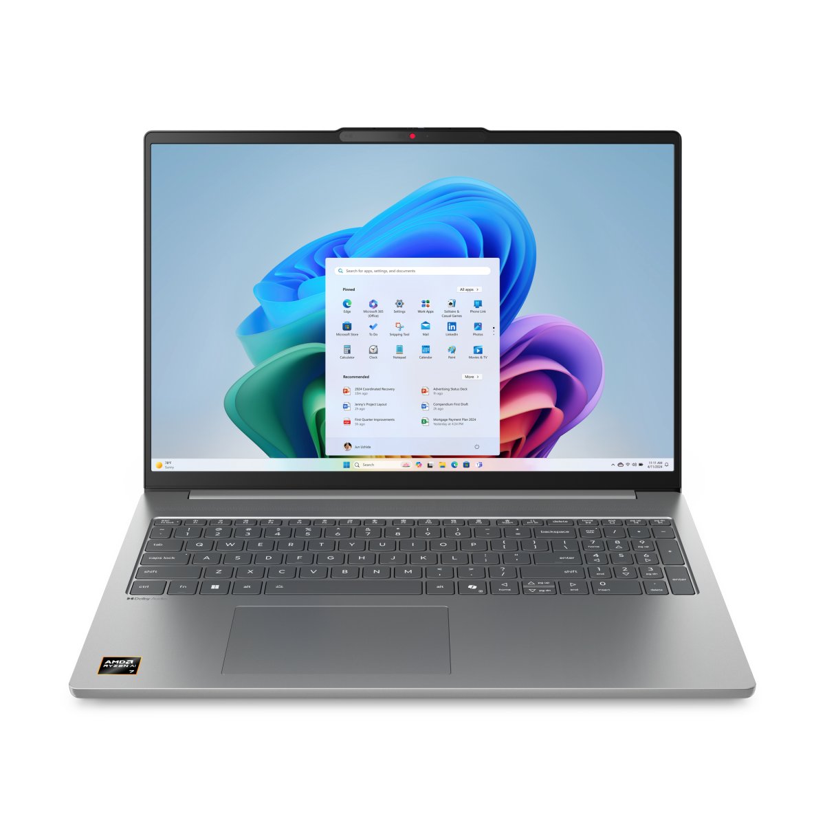 Lenovo IdeaPad Slim 5 16AKP10 Copilot+ PC AMD Ryzen™ AI 7 350 Laptop 40.6 cm (16") WUXGA 24 GB DDR5-SDRAM 1 TB SSD Wi-Fi 7 (802.11be) Windows 11 Home English Grey