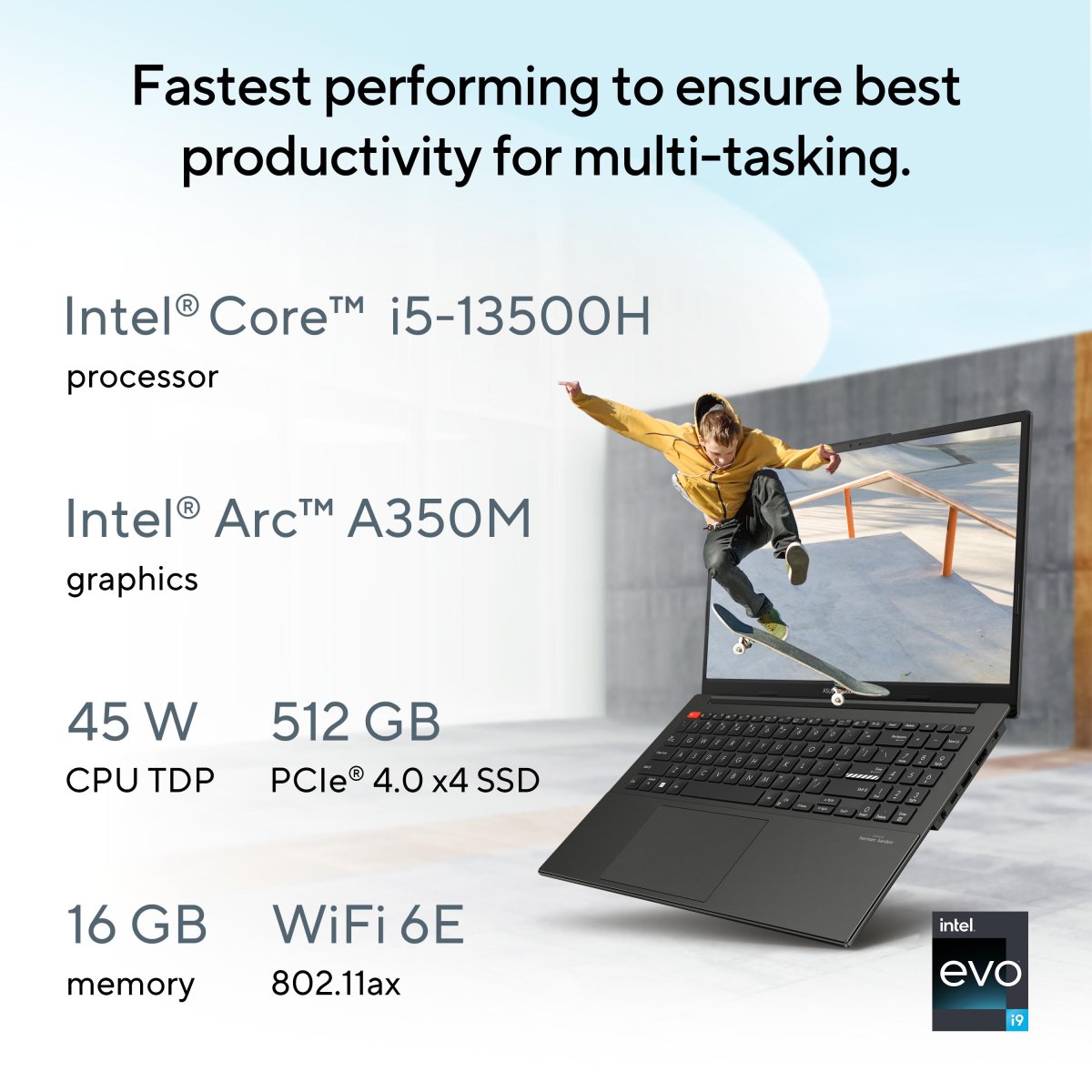 ASUS Vivobook S15 OLED S5504VN-L1060W Intel® Core™ i5 i5-13500H Laptop 39.6 cm (15.6") Full HD 16 GB LPDDR5-SDRAM 512 GB SSD Intel Arc A350M Wi-Fi 6E (802.11ax) Windows 11 Home Silver - Image 27