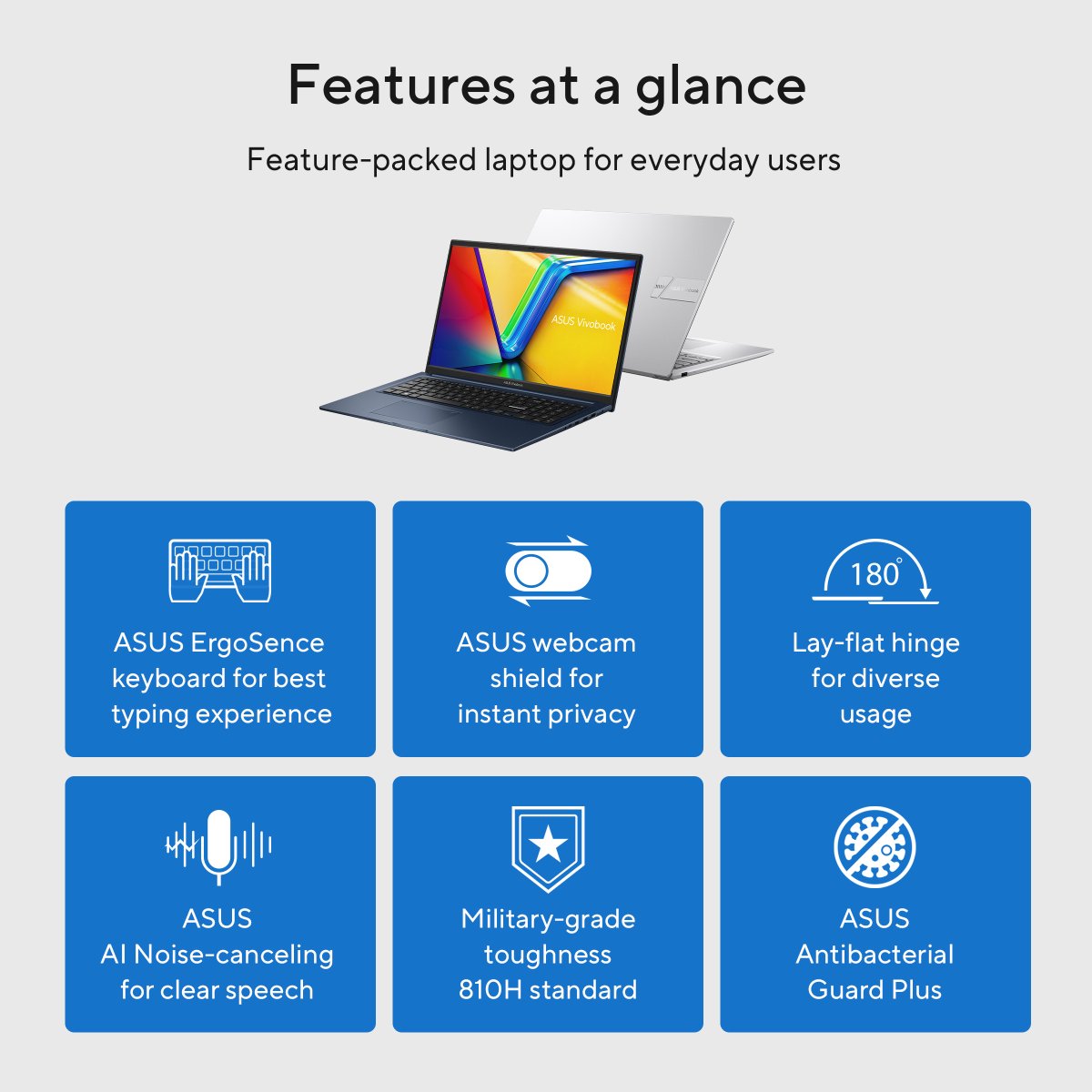 ASUS Vivobook 17 X1704VA-AU419W Intel® Core™ i5 i5-1335U Laptop 43.9 cm (17.3") Full HD 8 GB DDR4-SDRAM 512 GB SSD Wi-Fi 6 (802.11ax) Windows 11 Home Silver - Image 23