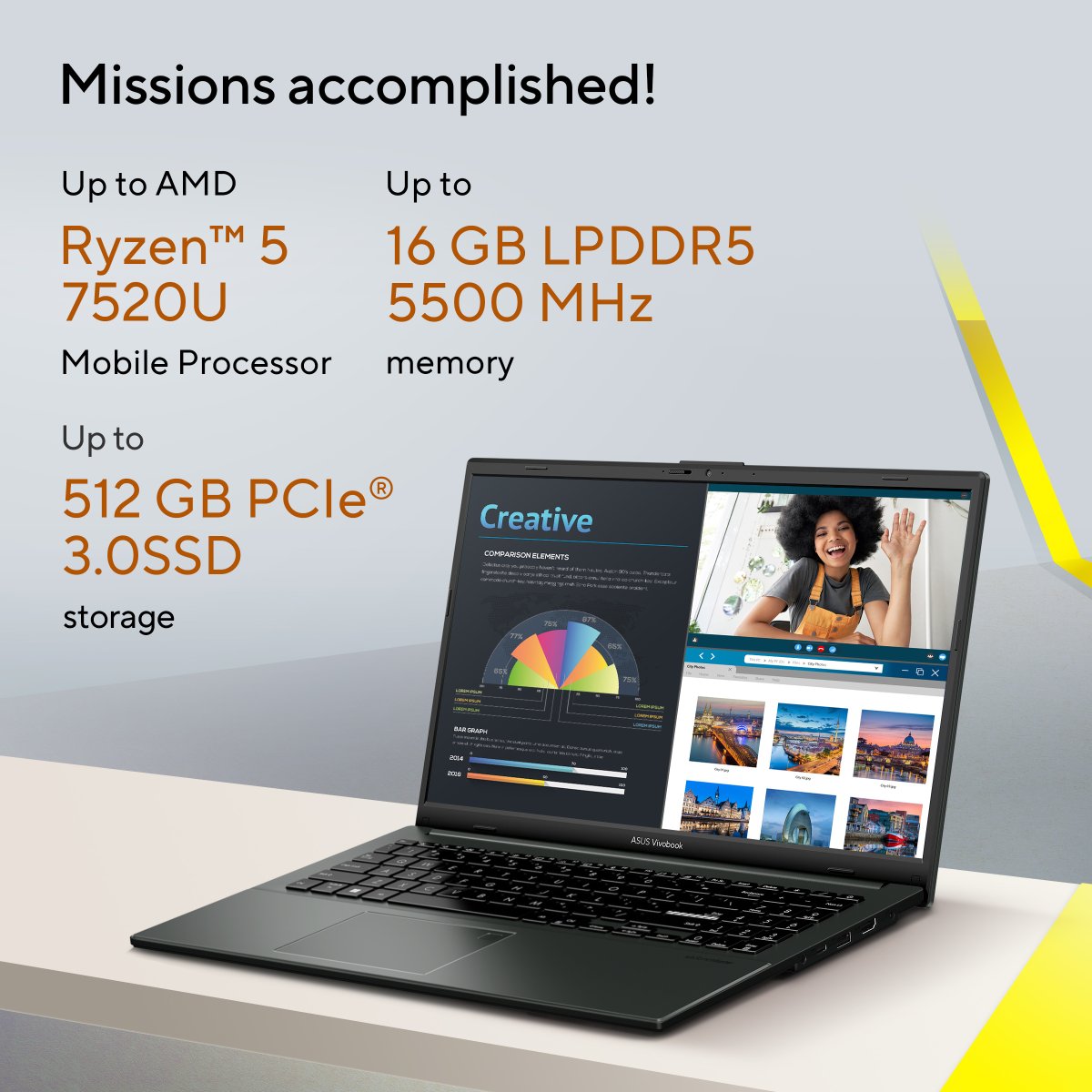 ASUS Vivobook Go 15 E1504FA-BQ2077W AMD Ryzen™ 3 7320U Laptop 39.6 cm (15.6") Full HD 8 GB LPDDR5-SDRAM 512 GB SSD Wi-Fi 6E (802.11ax) Windows 11 Home Silver - Image 9