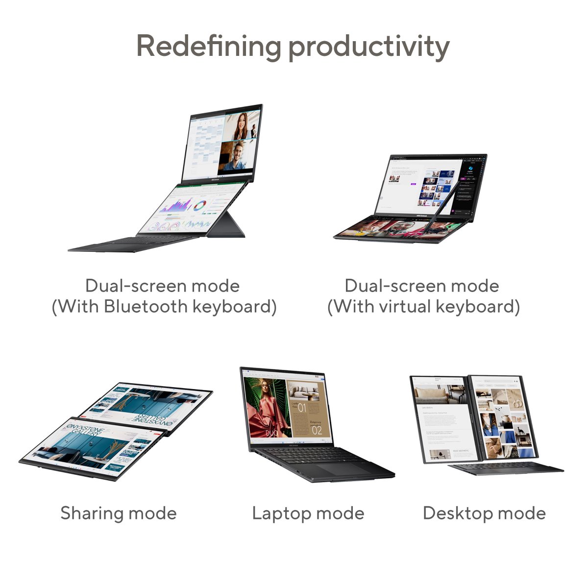ASUS Zenbook Duo UX8406CA-PZ134W Intel Core Ultra 9 285H Hybrid (2-in-1) 35.6 cm (14") Touchscreen 3K 32 GB LPDDR5x-SDRAM 2 TB SSD Wi-Fi 7 (802.11be) Windows 11 Home Grey - Image 10