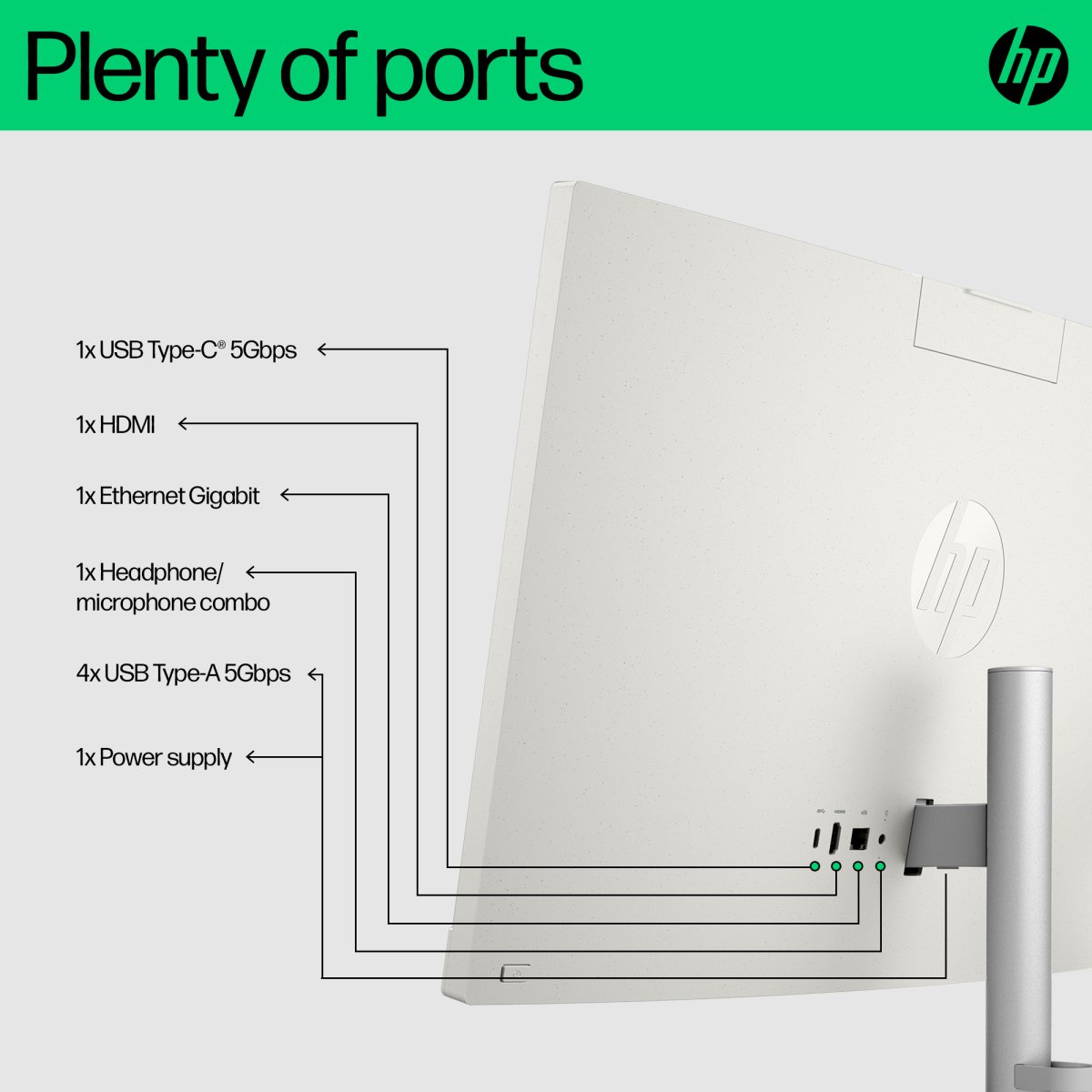 HP 24 -cr0063na PC Intel® Core™ i3 i3-N300 60.5 cm (23.8") 1920 x 1080 pixels All-in-One PC 8 GB DDR4-SDRAM 256 GB SSD Windows 11 Home Wi-Fi 6 (802.11ax) White - Image 4