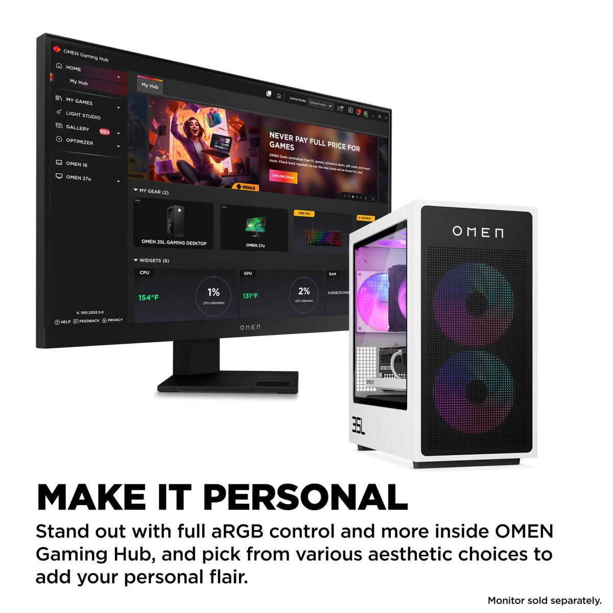 HP OMEN 35L GT16-0034na Intel Core Ultra 7 265K 32 GB DDR5-SDRAM 2 TB HDD+SSD NVIDIA GeForce RTX 5080 Windows 11 Home Tower PC AI PC Black - Image 10