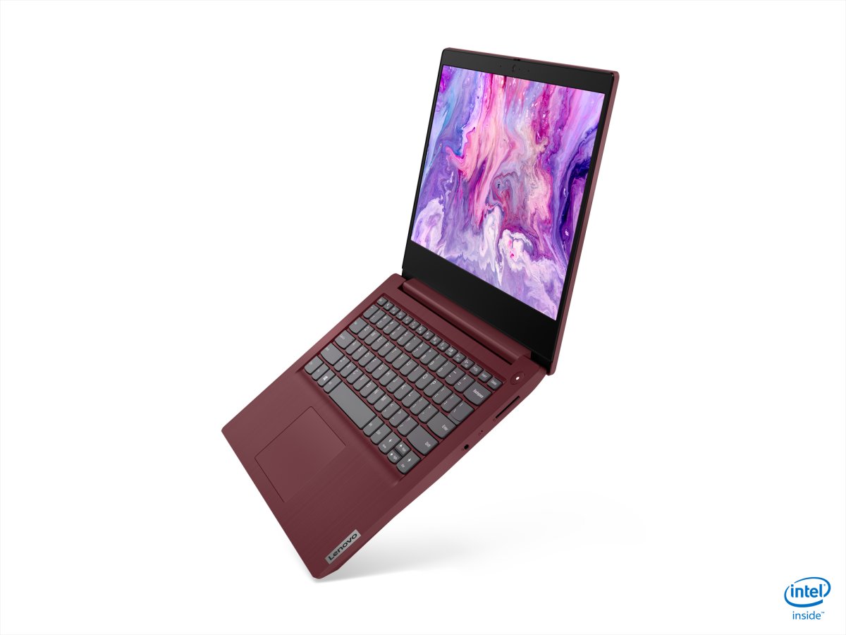 Lenovo IdeaPad 3 14IIL05 Intel® Core™ i3 i3-1005G1 Laptop 35.6 cm (14") Full HD 4 GB DDR4-SDRAM 128 GB SSD Wi-Fi 6 (802.11ax) Windows 10 Home in S mode English Cherry (fruit), Red