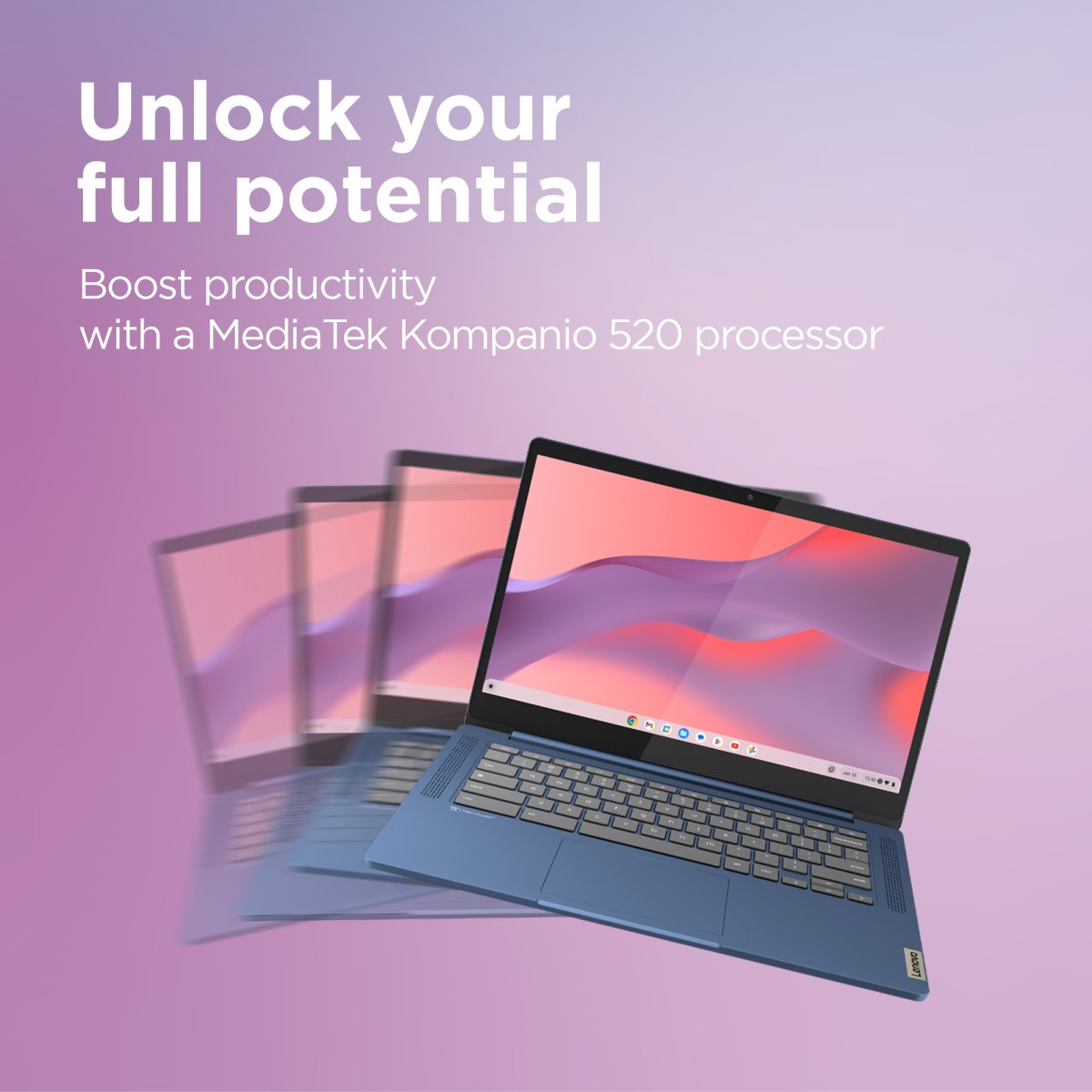 Lenovo IdeaPad Slim 3 Chrome 14M868 MediaTek Kompanio 520 Chromebook 14" Full HD 8 GB LPDDR4x-SDRAM 128 GB eMMC Wi-Fi 6 (802.11ax) ChromeOS UK English Blue - Image 3