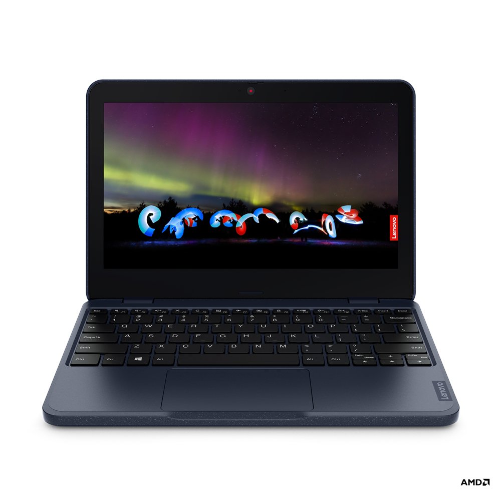 Lenovo 100w Gen 3 (AMD) 3015e Laptop 29.5 cm (11.6") HD 4 GB DDR4-SDRAM 128 GB eMMC Wi-Fi 5 (802.11ac) Windows 11 Pro UK English Blue