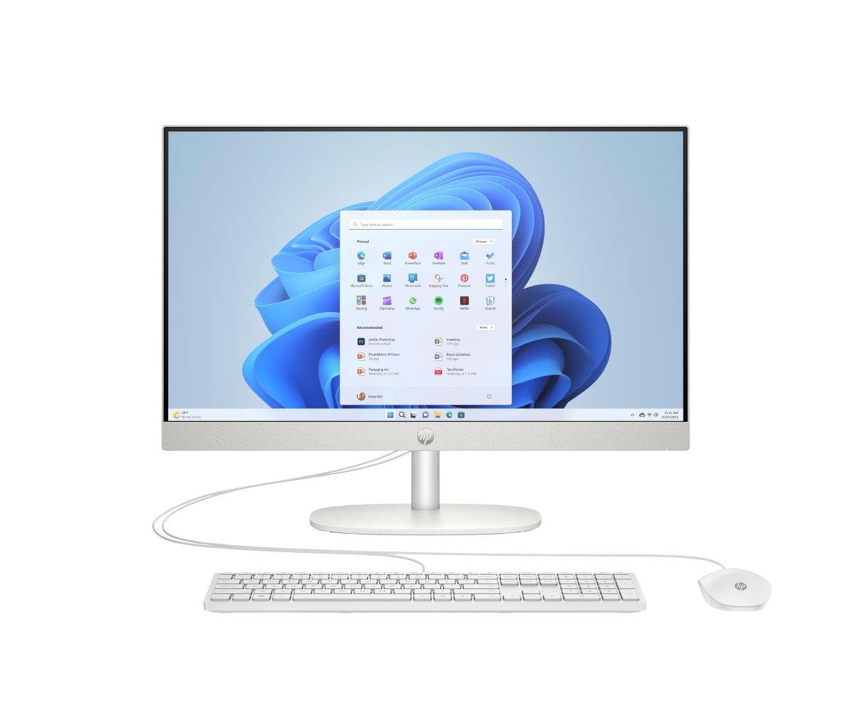 HP All-in-One 24-cr0003na AMD Ryzen™ 5 7520U 60.5 cm (23.8") 1920 x 1080 pixels All-in-One PC 8 GB LPDDR5-SDRAM 512 GB SSD Windows 11 Home Wi-Fi 6 (802.11ax) White