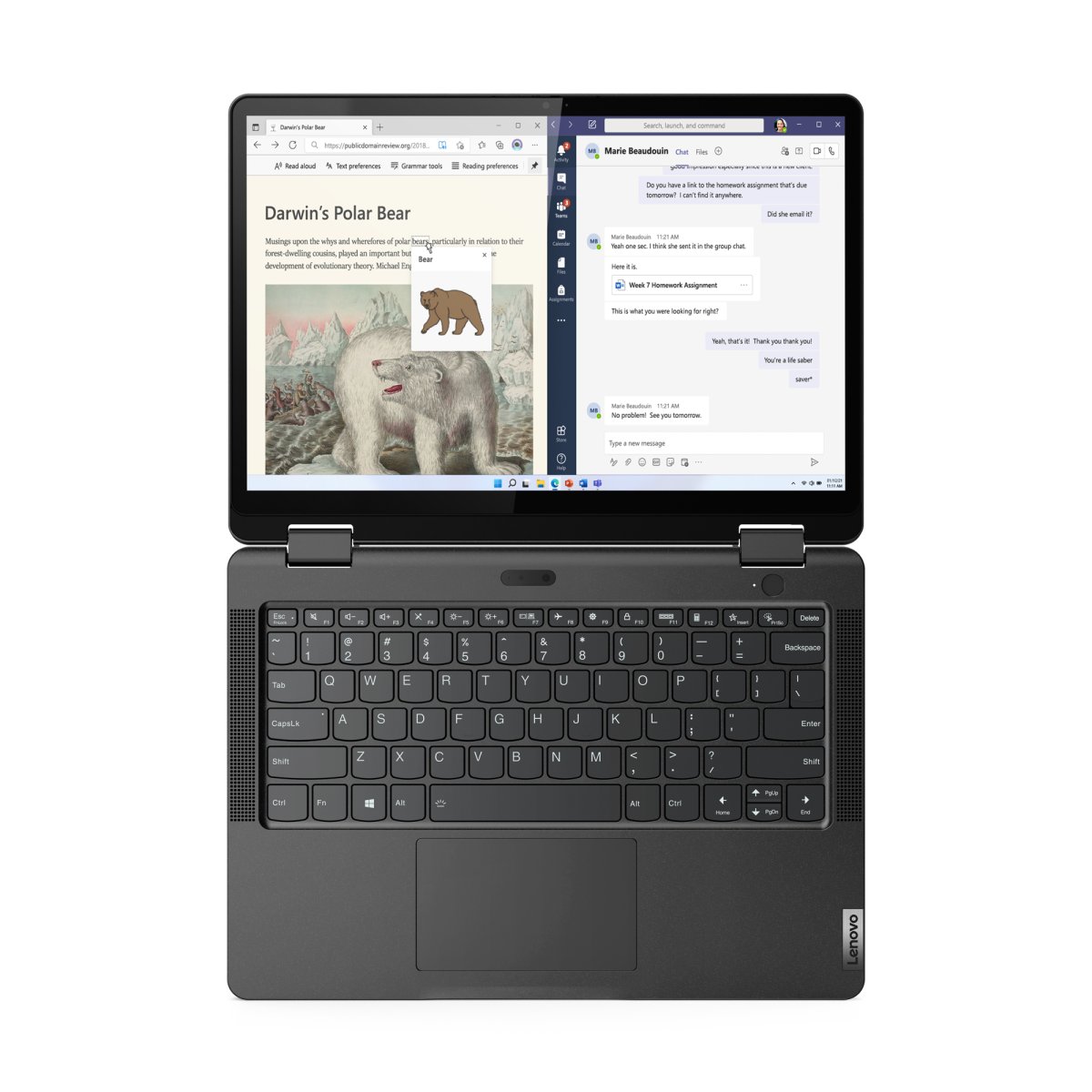 Lenovo Yoga 13w AMD Ryzen™ 5 5625U Hybrid (2-in-1) 33.8 cm (13.3") Touchscreen WUXGA 8 GB DDR4-SDRAM 256 GB SSD Wi-Fi 6 (802.11ax) Windows 11 Pro UK International Black - Image 12