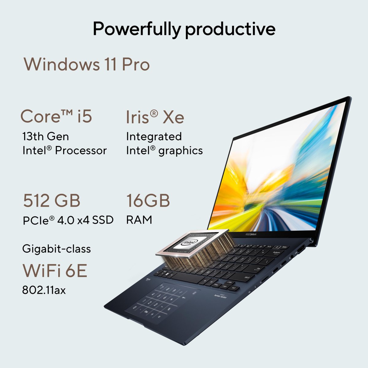 ASUS Zenbook 14 OLED UX3402VA-KN114W Intel® Core™ i5 i5-1340P Laptop 35.6 cm (14") Touchscreen 2.8K 16 GB LPDDR5-SDRAM 512 GB SSD Wi-Fi 6E (802.11ax) Windows 11 Home Blue - Image 16