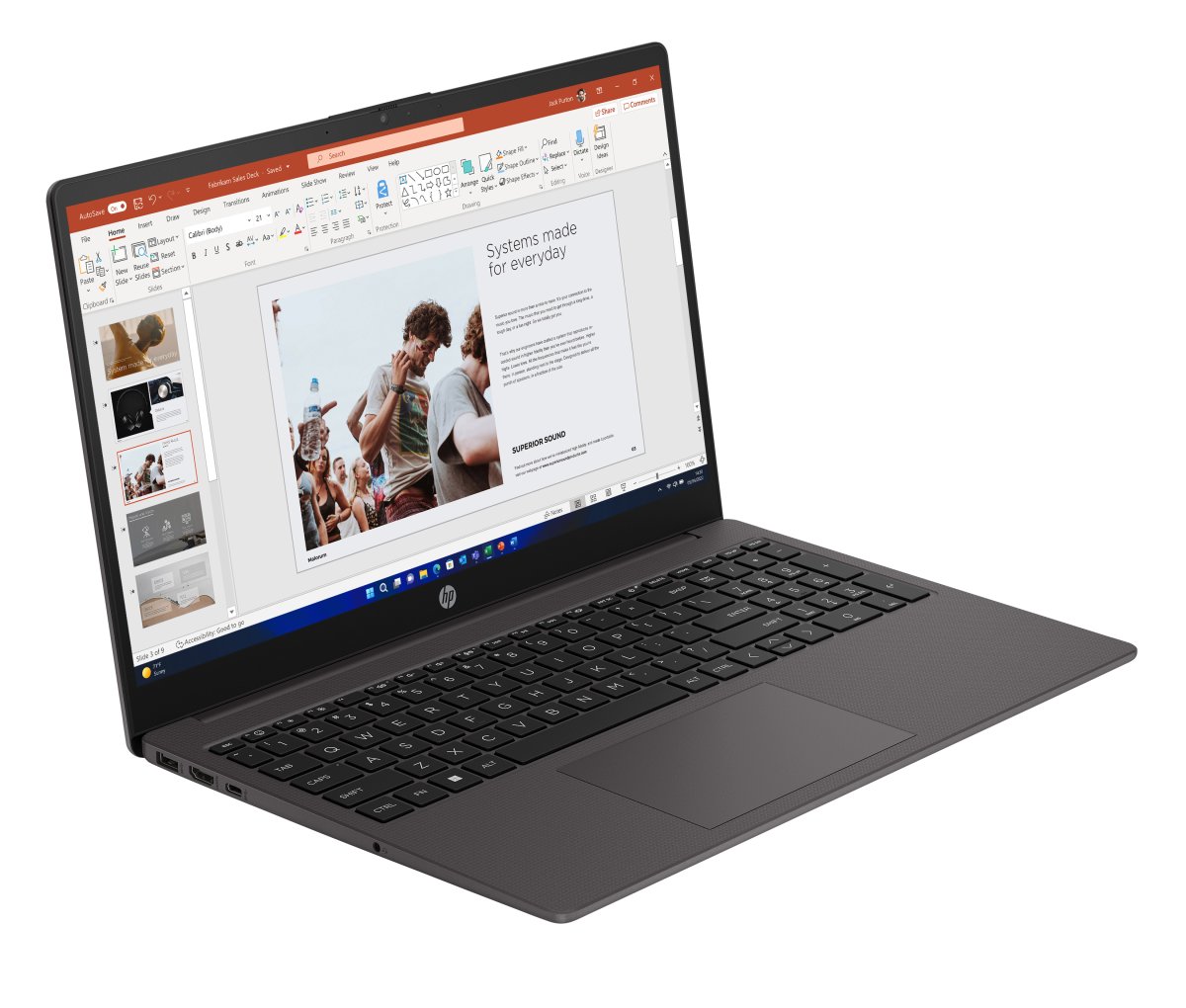 HP 255 G10 15.6-inch FHD Ryzen 3 7330U 8GB 256GB SSD Windows 11 Home Dark Ash Silver - Image 2