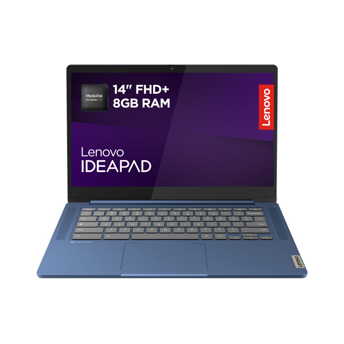 Lenovo IdeaPad Slim 3 Chrome 14M868 MediaTek Kompanio 520 Chromebook 14" Full HD 8 GB LPDDR4x-SDRAM 128 GB eMMC Wi-Fi 6 (802.11ax) ChromeOS UK English Blue