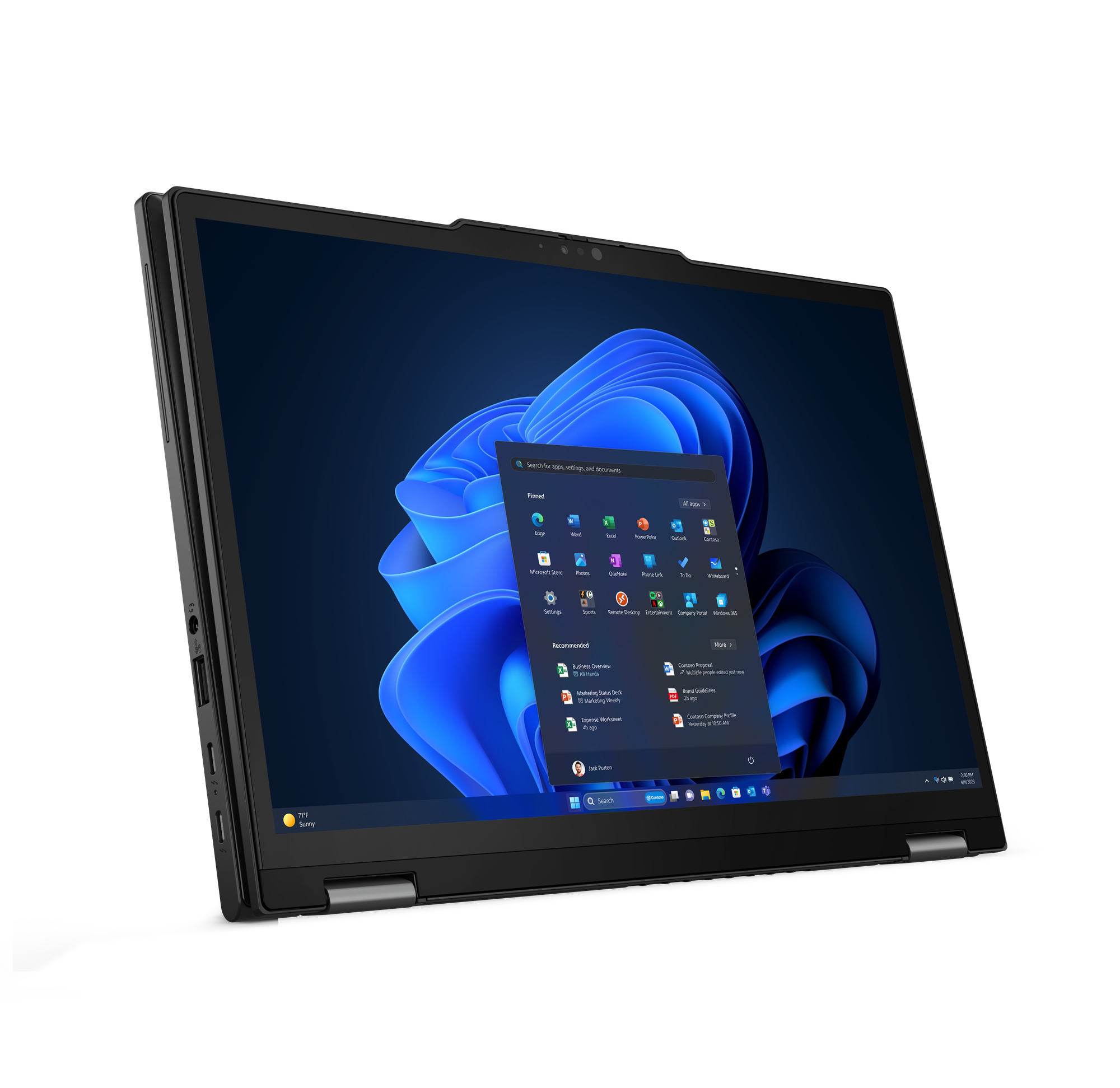 Lenovo ThinkPad X13 2-in-1 Gen 5 Intel Core Ultra 5 125U Hybrid (2-in-1) 13.3" Touchscreen WUXGA 16 GB LPDDR5x-SDRAM 256 GB SSD Wi-Fi 6E (802.11ax) Windows 11 Pro UK English Black - Image 10