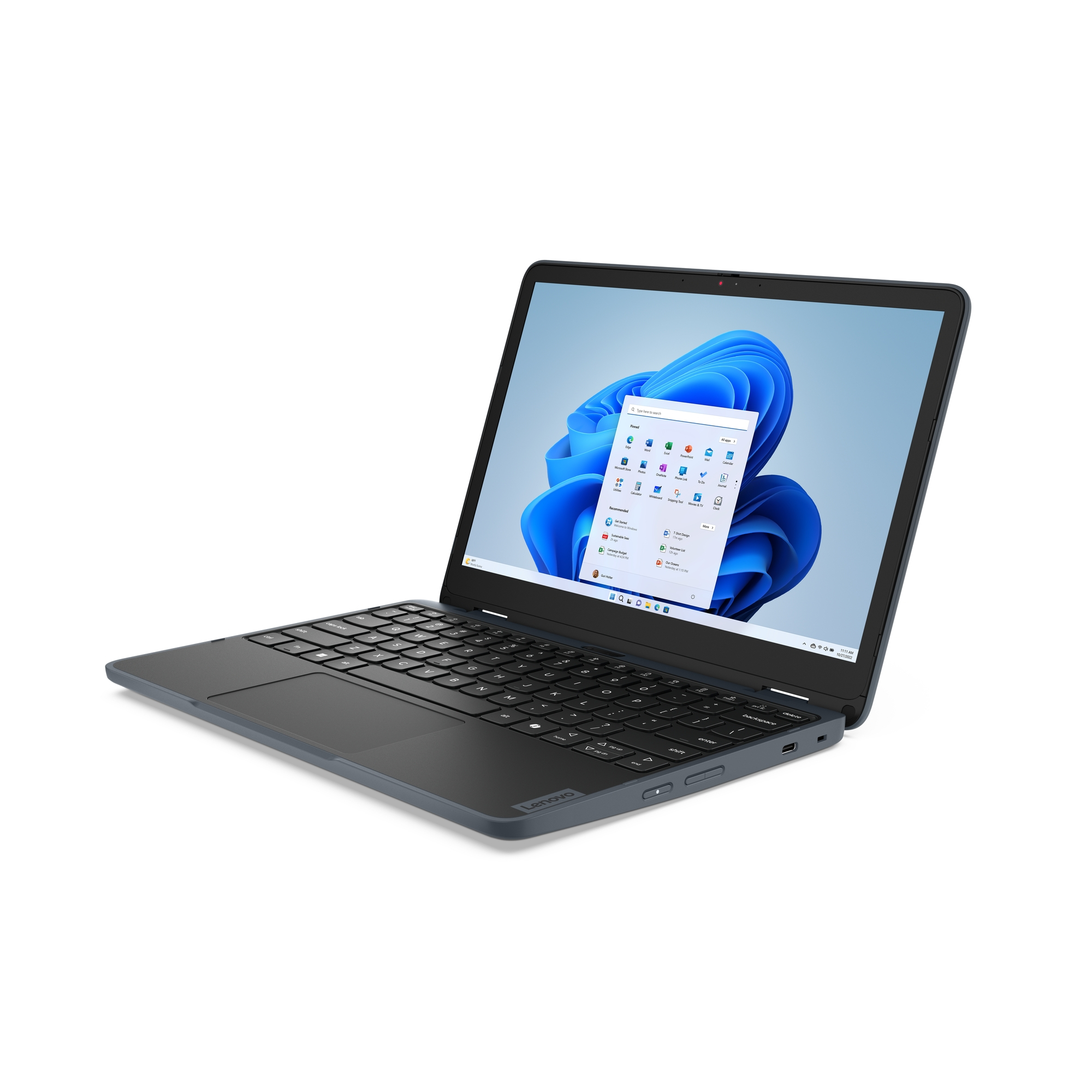 Lenovo 300w 2-in-1 Gen 5 Intel® N N150 Hybrid (2-in-1) 11.6" Touchscreen HD 8 GB LPDDR5-SDRAM 128 GB UFS Wi-Fi 6E (802.11ax) Windows 11 Pro English Gray - Image 2
