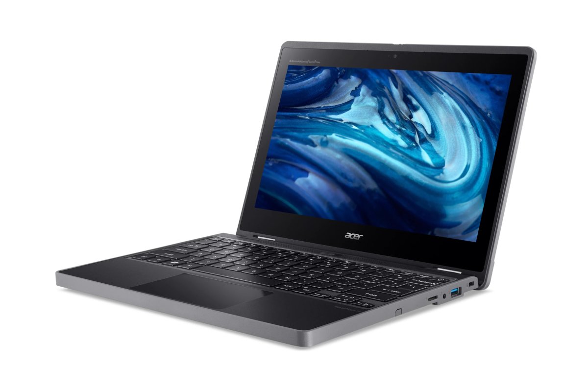 Acer TravelMate B3 Spin 11 TMB311RN-33-TCO - Flip design - Intel N-series - N100 / up to 3.4 GHz - Win 11 Pro Education - UHD Graphics - 8 GB RAM - 128 GB SSD NVMe - 11.6" IPS touchscreen 1920 x 1080 (Full HD) - Wi-Fi 6E, Bluetooth - shale black - kbd: UK - Image 3