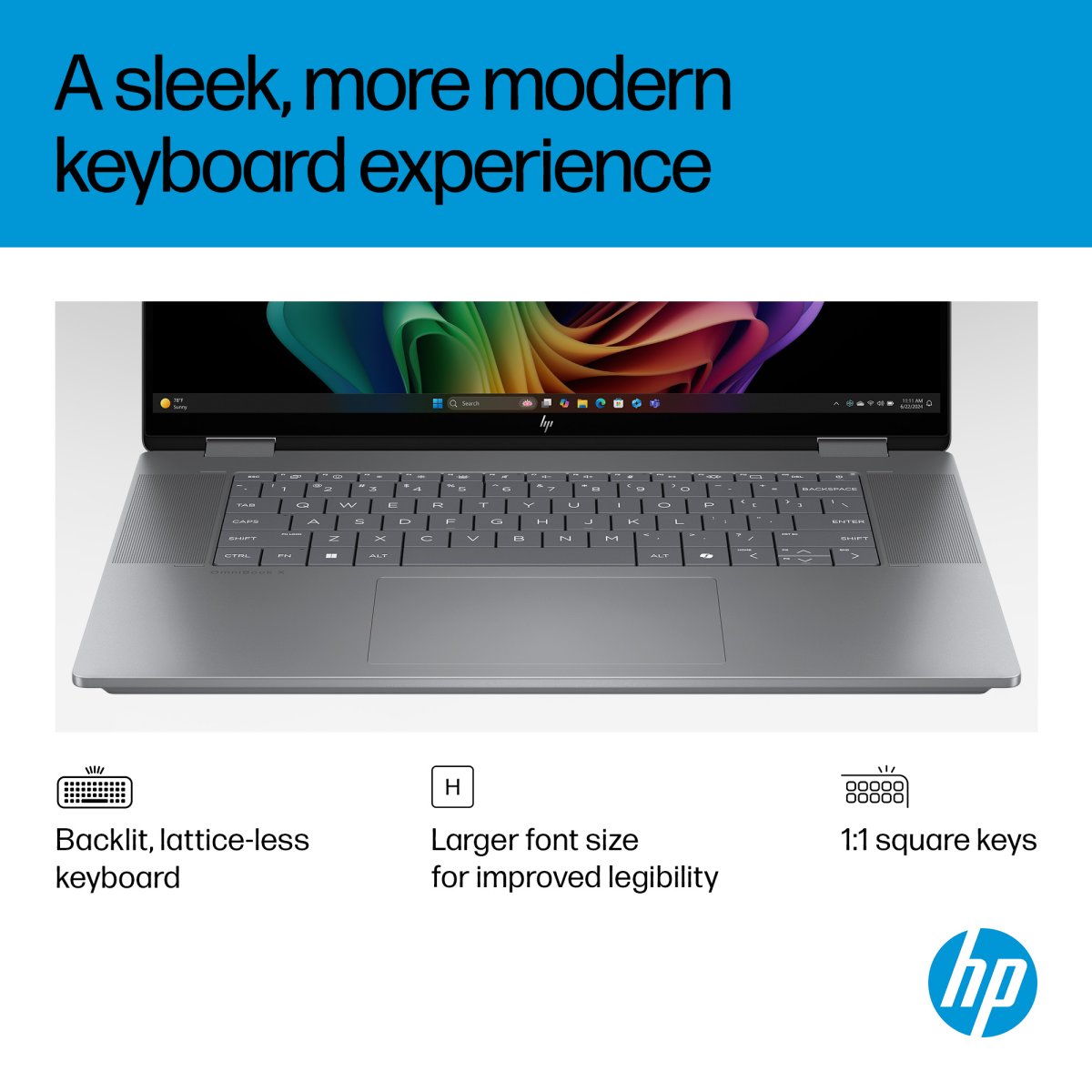 HP OmniBook X Flip 2-in-1 Laptop Next Gen AI 16-ar0000nax Copilot+ PC AMD Ryzen™ AI 5 340 40.6 cm (16") Touchscreen 2K 16 GB LPDDR5x-SDRAM 512 GB SSD Wi-Fi 6E (802.11ax) Windows 11 Home Silver - Image 9